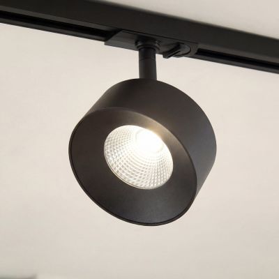 Linaro LED-kiskospotti, musta, Ø 9,5 cm, 3 000 K – Lindby - Olohuone - Moderni - Alumiini - Yksilamppuinen