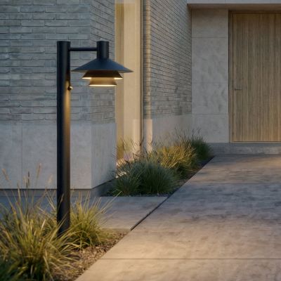 Montaro LED-pylväsvalaisin, antrasiitti, 100 cm, liiketunnistin, alumiini, IP54 Lucande - Moderni - Yksilamppuinen
