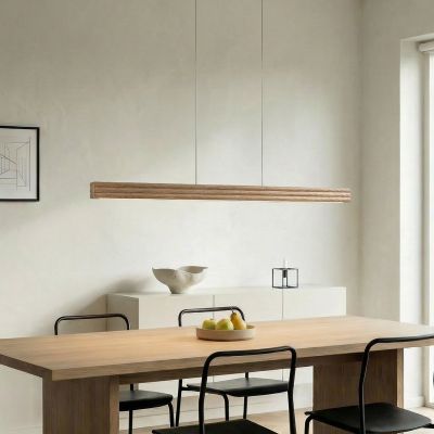 Annetta LED-riippuvalaisin, 117 cm, CCT, tammipuu, himmennettävä – Lucande - Ruokailutila - Moderni - Tanko