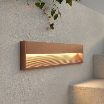 Trevin seinäuppovalaisin, alumiini, 60 cm, IP54, ruosteenruskea Lucande - Moderni - Kulmikas