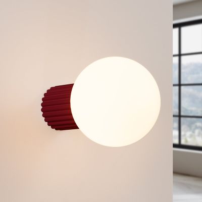 ORBI seinälamppu tummanpunainen lasi/metalli Ø 12 cm IP44 G9 SOLLUX LIGHTING - Kylpyhuone - Alumiini - Yksilamppuinen
