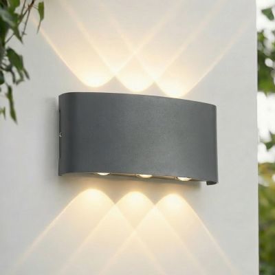 Ithan LED-ulkoseinävalaisin, antrasiitti, 3-lamppuinen, 17 cm Lindby - Terassi - Moderni - Alumiini - Kulmikas