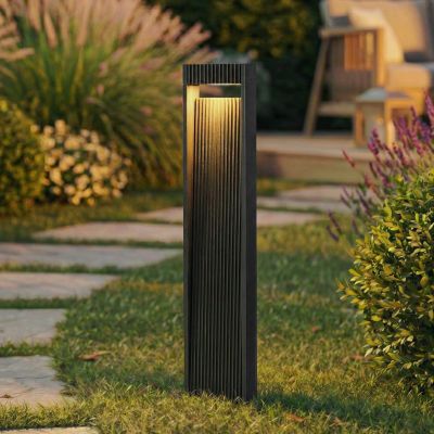 Tavion LED-pylväsvalaisin, antrasiitti, IP65, 80 cm Lucande - Terassi - Moderni - Alumiini - Yksilamppuinen