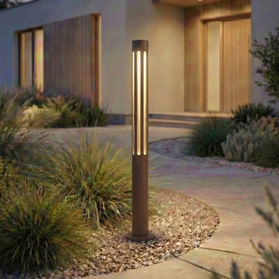 Fjorya LED-pylväsvalaisin, ruskea, korkeus 60 cm, IP65 Lindby - Terassi - Moderni - Alumiini - Yksilamppuinen