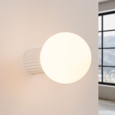 ORBI seinälamppu, beige, lasi/metalli, Ø 12 cm IP44 G9 SOLLUX LIGHTING - Kylpyhuone - Alumiini - Yksilamppuinen