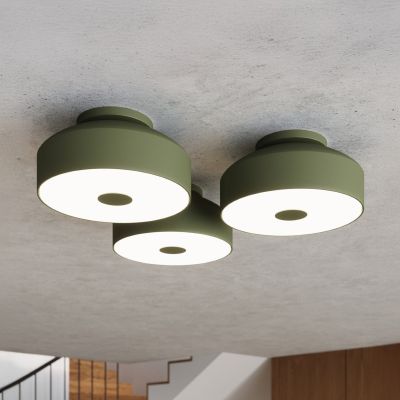 CLARO kattovalaisin, oliivinvihreä, Ø 30 cm metalli 4 x E27 SOLLUX LIGHTING - Olohuone - Yksilamppuinen
