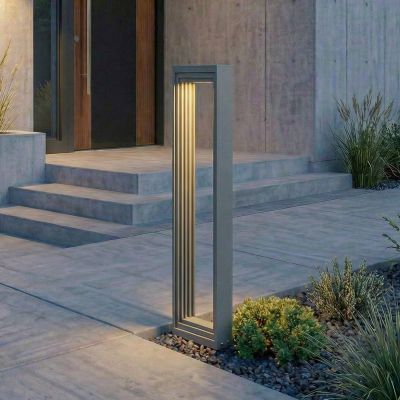 Ashkan LED-pylväsvalaisin, korkeus 60 cm, antrasiitti, IP65 Lucande - Moderni - Metalli - Kulmikas