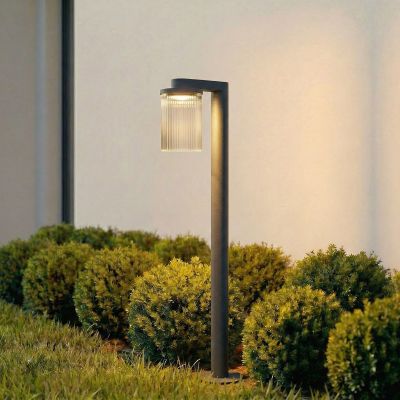 Beelia LED-pylväsvalaisin, IP65, lasi, alumiini, antrasiitti, 90 cm Lucande - Terassi - Moderni - Yksilamppuinen