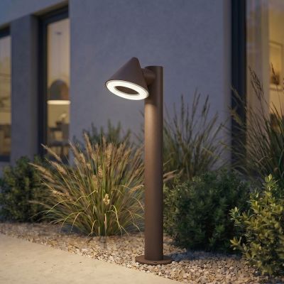 Soran LED-pylväsvalaisin, metallia, korkeus 60 cm, ruskea, IP44 Lindby - Moderni - Yksilamppuinen