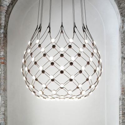 Mesh Wireless Bluetooth riippuvalo, Ø 100 cm, 1 m Luceplan - Olohuone - Design - Metalli - Monilamppuinen
