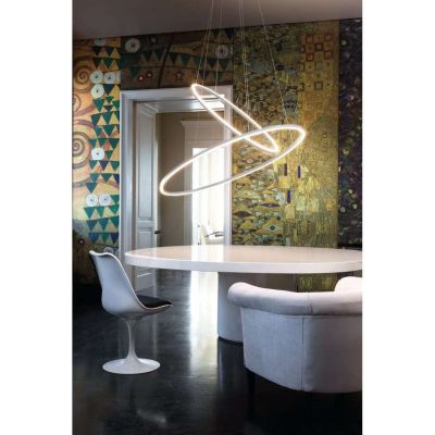 Ellisse Double Riippuvalaisin Aluminium Nemo Lighting - Ruokailutila - Alumiini - Monilamppuinen