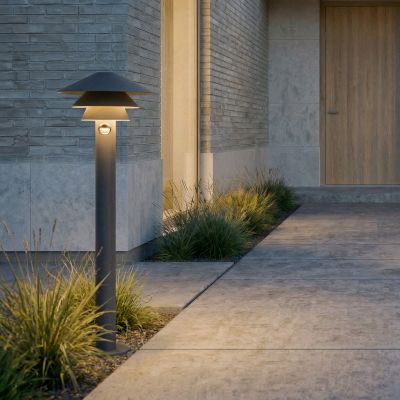Montaro LED-pylväsvalaisin, antrasiitti, 110 cm, liiketunnistin, alumiini, IP54 Lucande - Moderni - Yksilamppuinen
