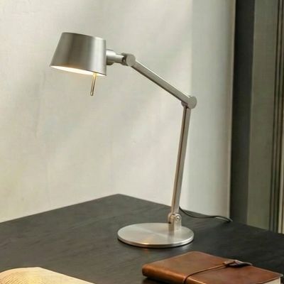 Silka pöytävalaisin, nikkelisatiini, säädettävä, 93 cm, E27 Lucande - Työhuone / toimisto - Moderni - Metalli - Yksilamppuinen