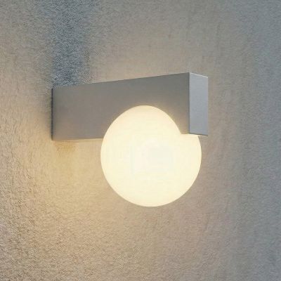 Vijon LED-ulkoseinävalaisin, vaaleanharmaa, CCT, IP44 Lucande - Moderni - Alumiini - Kulmikas