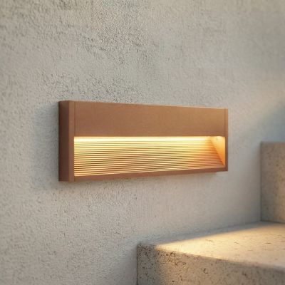 Trevin seinäuppovalaisin, alumiini, 40 cm, IP54, ruosteenruskea Lucande - Moderni - Kulmikas