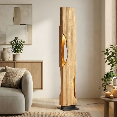 Tarry lattiavalaisin, puu, korkeus 137 cm, 4 x E27 Lucande - Olohuone - Maalaistalo / rustiikki - Monilamppuinen