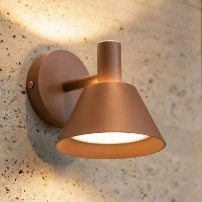 Tabena LED-ulkoseinävalaisin, ruskea, IP44, CCT – Lucande - Moderni - Alumiini - Pyöreä