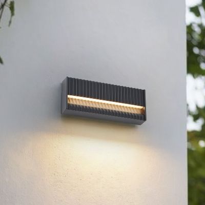 Tavion LED-ulkoseinävalaisin, antrasiitti, 25 cm, IP65 Lucande - Terassi - Moderni - Alumiini - Yksilamppuinen