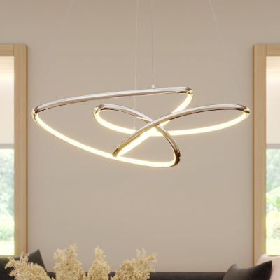 Fluxus LED 3 Riippuvalaisin Chrome Lucande - Olohuone - Moderni - Metalli - Yksilamppuinen