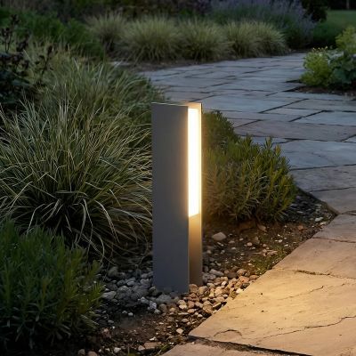 Teerk LED-pollarivalaisin, antrasiitti, IP65, korkeus 30 cm Lucande - Terassi - Moderni - Alumiini - Kulmikas