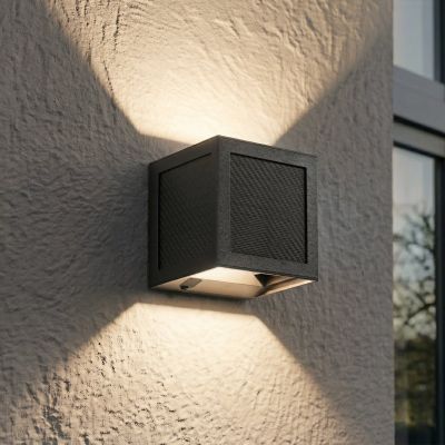 Avvin LED-aurinkokäyttöinen seinävalaisin, liiketunnistin, 10 x 10 cm, musta, PRIOS - Moderni - Metalli - Kulmikas