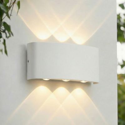 Ithan LED-ulkoseinävalaisin, valkoinen, 3-lamppuinen, 17 cm Lindby - Terassi - Moderni - Alumiini - Kulmikas