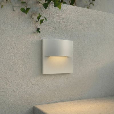 Alune LED-seinäuppovalaisin, kaareva, valkoinen, IP65 8 x 8 cm Lindby - Moderni - Alumiini - Kulmikas