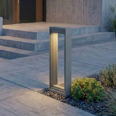 Ashkan LED-pollarilamppu, korkeus 40 cm, antrasiitti, IP65 Lucande - Moderni - Metalli - Kulmikas