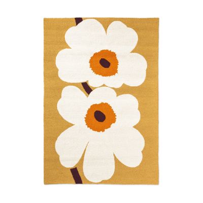 Marimekko Unikko anniversary matto ulkokäyttöön Honey, 140x200 cm