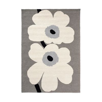 Marimekko Unikko anniversary matto ulkokäyttöön Harmaa, 250x350 cm