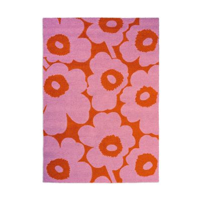 Marimekko Unikko matto ulkokäyttöön Pink-oranssi, 200x280 cm