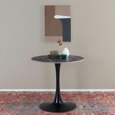 Veke Caron pyöreä ruokapöytä Ø80 cm musta