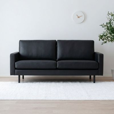Veke Marc 3-istuttava sohva nahkaverhoiltu musta