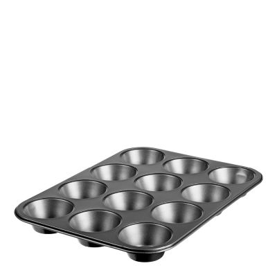 Gastromax - Baking Muffinsivuoka 23x26 cm 12 muffinia Hiiliteräs