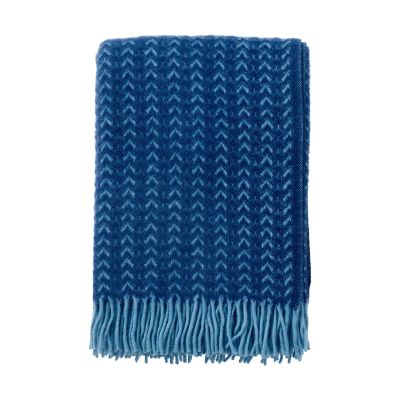 Klippan Yllefabrik Ilse villapeitto 130x200 cm Blue-aqua