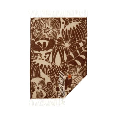 Klippan Yllefabrik Blomranka lasten viltti Ruskea-beige, 65×110 cm