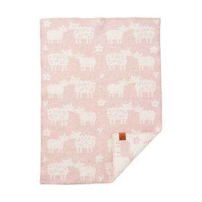 Klippan Yllefabrik Bää lastenhuopa villa Soft pink, 65x90 cm