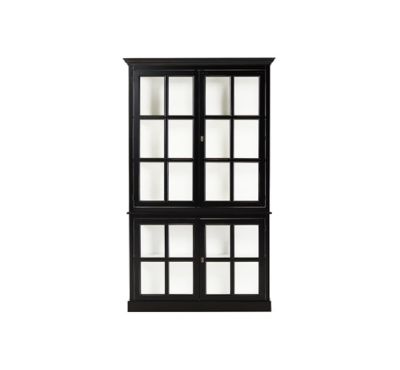 Newport Seethrough-vitriinikaappi, modern black / classic white