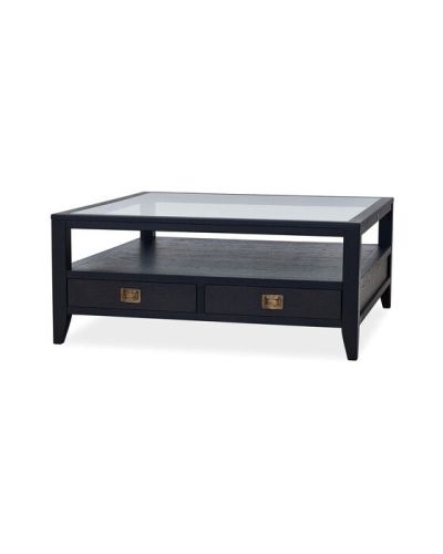 Newport Martino-sohvapöytä lasitaso iconic black