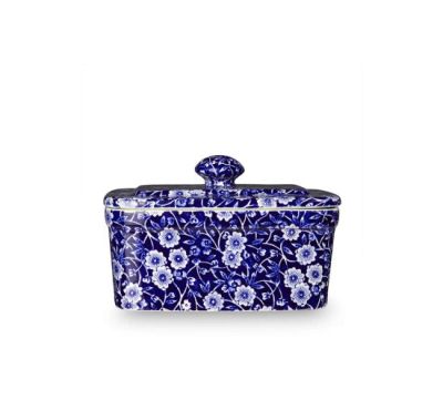 Burleigh Blue Calico Butter Dish Blue/White