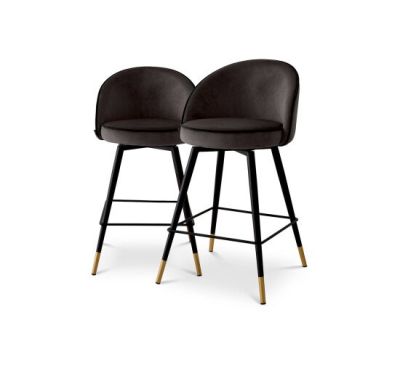 Eichholtz Cooper baarituolit roche dark grey velvet 2-setti