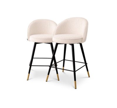 Eichholtz Cooper baarituolit bouclé cream 2-settiä