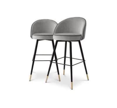 Eichholtz Cooper baarituoli roche light grey velvet 2 kpl
