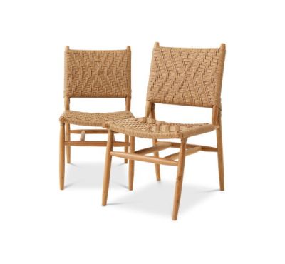 Eichholtz Laroc ruokatuoli natural teak 2-settiä