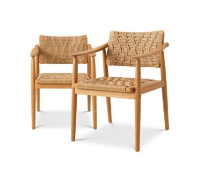 Eichholtz Coral Bay ruokapöydän tuoli natural teak 2 kpl
