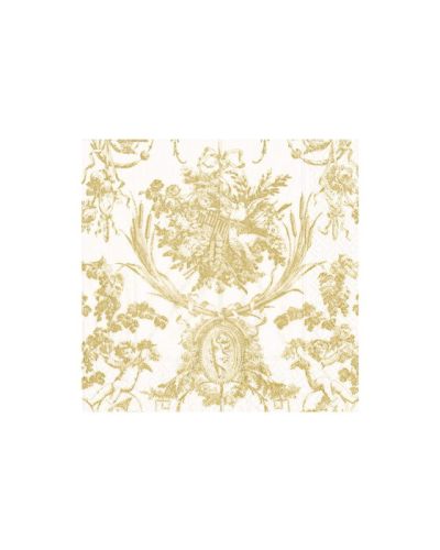 Caspari Romantic Toile -lautasliina kulta 20 kpl