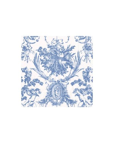 Caspari Romantic Toile -lautasliina sininen 20 kpl
