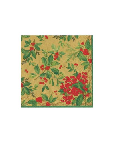 Caspari Holly Chintz-joululautasliinat 20 kpl | Alk. 11,00 €