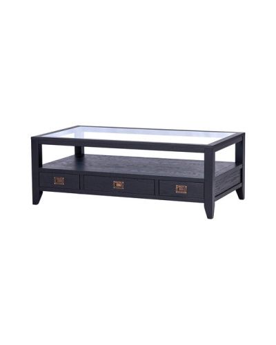Newport Martino-sohvapöytä lasitaso iconic black