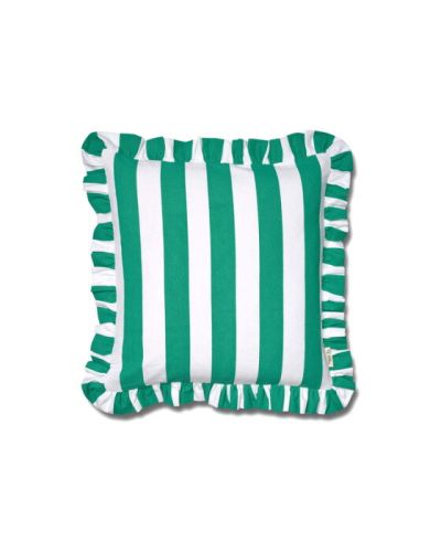 Classic Collection Ruffle Stripes tyynynpäällinen vihreä